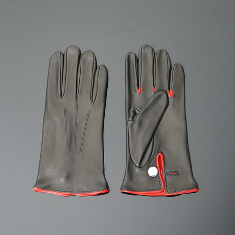 'Caine' Silk lined Gloves - Black Leather