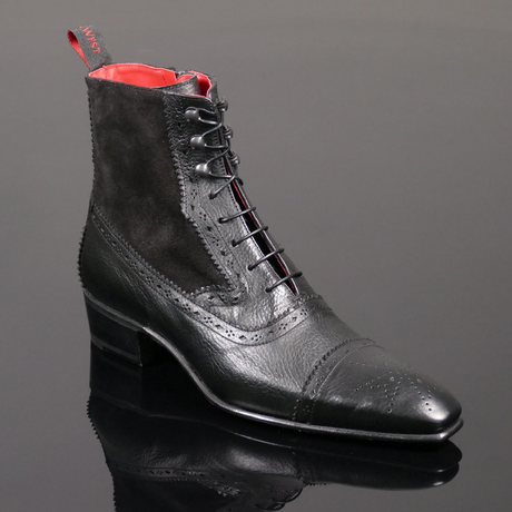 Bailey ‘Donovan’ - Falcon Black Lace-Up Balmoral Boot