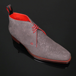 Dexter 'Masuka' - Grey Floral Embossed Suede Chukka Boot