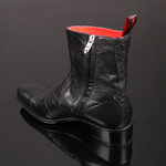 Lynott 'The Libertine' - Black Falcon Grain Leather Tall Zip Boot