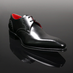 Moon 'Merlin' - Black polished leather lace up Gibson