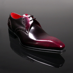 Moon 'Merlin' - Burgundy red polished leather lace up Gibson