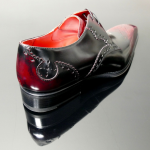 Moon 'Merlin' - Burgundy red polished leather lace up Gibson