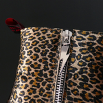 Sylvian J984 'Feline' - Leopard Print Velvet Vegan Zip Boot