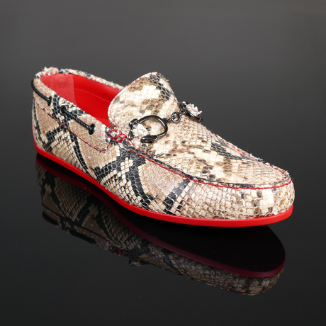 The 'Limelight' - Natural snake driving loafer